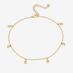 Charm Link Round Gold Anklet