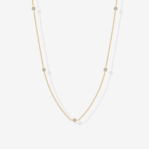 Simulated Diamond Station Necklace