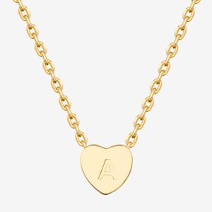 Dainty Heart Initial Necklace